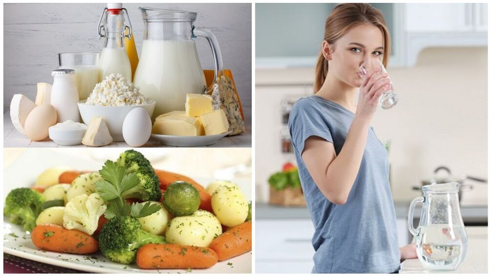 گاؤٹ کی شدت کے لیے خوراک - پانی، دودھ کی مصنوعات، ابلی ہوئی سبزیاں