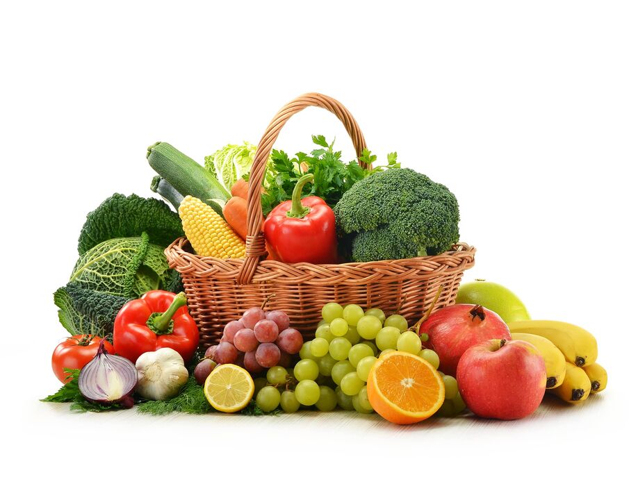 غذا میں تازہ پھل اور سبزیاں